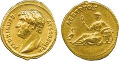 THE ALFRED FRANKLIN COLLECTION OF ANCIENT COINS, ROMAN GOLD , Hadrian (AD 117-138), Gold Aureus, struck AD 134-138, HADRIANVS AVG COS III PP , draped bust of Hadrian facing left, rev AEGYPTOS , Egypt 