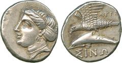 THE ALFRED FRANKLIN COLLECTION OF ANCIENT COINS, GREEK SILVER COINS, Paphlagonia, Sinope (c.330-300 BC), Silver Drachm, Magistrate Agreos, head of nymph facing left, her hair in sakkos, wearing a pend