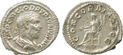 THE ALFRED FRANKLIN COLLECTION OF ANCIENT COINS, ROMAN SILVER AND BRONZE COINS , Pupienus (AD 238), Silver Denarius, IMP C M CLOD PVPIENVS AVG , laureate, draped and cuirassed bust facing right, rev C
