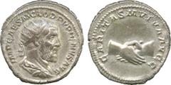 THE ALFRED FRANKLIN COLLECTION OF ANCIENT COINS, ROMAN SILVER AND BRONZE COINS , Pupienus (AD 238), Silver Antoninianus, IMP CAES M CLOD PVPIENVS AVG , radiate, draped and cuirassed bust facing right,