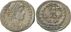 THE COLLECTION OF A CLASSICIST, ANCIENT COINS, Gratian (AD 367-383), Silver Siliqua, mint of Treveri, struck AD 375-378, D N GRATIANVS P F AVG , pearl-diademed, draped and cuirassed bust facing right,