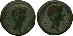 THE COLLECTION OF A CLASSICIST (PART 2), ANCIENT COINS, ROMAN, (Mint of Rome unless otherwise stated ), Octavian, with Divus Julius Caesar, Æ 31mm, Italy, 38 BC, [CAESA]R DIVI F , bare head of Octavia