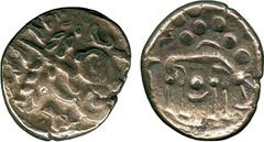 ANCIENT COINS, ANCIENT BRITISH, Celtic Gold, Iceni, British J, Norfolk wolf type, Gold Stater, 5.90g, c.60-50 BC, devolved Apollo head wreath pattern, rev wolf right , crescent and pellets above, pell