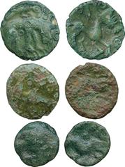 ANCIENT COINS, ANCIENT BRITISH, Celtic Silver and Base Metal, Cantiaci, Bronze Unit, 2.42g, 1st Century BC, wolf left, rev horse right (ABC 258; VA 154-1; S176); another, 1.92g, bear right, rev bull r