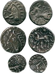 ANCIENT COINS, ANCIENT BRITISH, Celtic Silver and Base Metal, Regini and Atrebates, Commios (c.50-25 BC), Silver Unit, 1.29g, elongated head left, rev horse left, E above (ABC 1037; VA 355-1; S 69); a