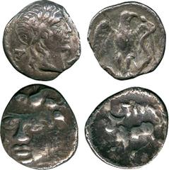 ANCIENT COINS, ANCIENT BRITISH, Celtic Silver and Base Metal, Regini and Atrebates, Tincomarus (c.25 BC - AD 10), Silver Unit, 1.01g, laureate head right, rev eagle clutching snake (ABC 1106; VA 397-1