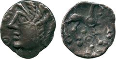 ANCIENT COINS, ANCIENT BRITISH, Celtic Silver and Base Metal, Catuvellauni, Silver Unit, Whaddon Chase type, 0.88g, c.60-50 BC, head left, rev horse(?) right, pellet in ring and two pellets below (ABC
