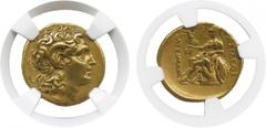 ANCIENT COINS, GREEK COINS, Kingdom of Thrace, Lysimachos (323-281 BC), Gold Stater, mint of Pella, lifetime issue, struck 286/5-282/1 BC, diademed head of Alexander the Great facing right, wearing ho