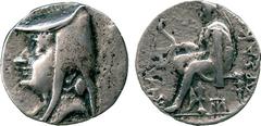 ANCIENT COINS, THE DAVID SELLWOOD COLLECTION OF PARTHIAN COINS (PART FOUR), Arsaces I (247-211 BC), Silver Drachm, minted at Mithradatkart, diademed and beardless head left in bashlyk, rev archer seat