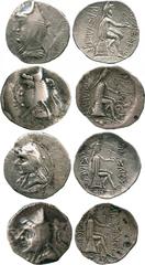 ANCIENT COINS, THE DAVID SELLWOOD COLLECTION OF PARTHIAN COINS (PART FOUR), Phriapatius (185-170 BC) to Mithradates I (164-132 BC), period c.180-160 BC, Silver Drachms (4), minted at Nisa, diademed bu