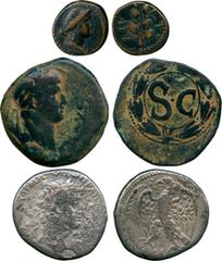 ANCIENT COINS, ROMAN COINS, Otho (AD 69), Silver Tetradrachm, minted at Antioch, laureate head right , rev eagle left, on laurel-branches; with Æ 29mm, Antioch, laureate head right , rev S C within a 