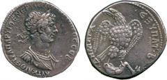 ANCIENT COINS, ROMAN COINS, Hadrian (AD 117-138), Silver Tetradrachm, minted at Antioch, struck AD 118, laureate and cuirassed bust facing right , rev eagle standing right, head left, on the leg and t