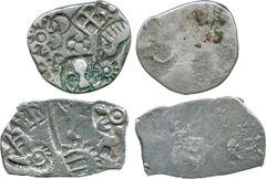 WORLD COINS, INDIA, Ancient India, Gandhara (c.600-400 BC), Silver Bent Bars (2); Silver Karshapanas (c.500-430 BC or later), Magadha Janapada (6), Kosala Region (3); Kuru and Panchala base Silver Bar