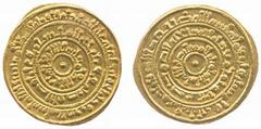 Fatimid No.: 176 Estimate: £ 1200 al-Mustansir, Dinar, Dimashq 451h, 4.34g. Extremely fine and extremely rare, believed to be an unpublished date for this mint. £1,200-1,500
