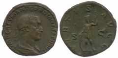 ROMAN COINS Marcus Aurelius (AD 161-180) Gordian I (AD 238) No.: 557 Estimate: £ 800 Gordian I Africanus, Sestertius 21.51g, Rome, IMP CAES M ANT GORDIANVS AFR AVG, laureate bust, draped and cuirassed