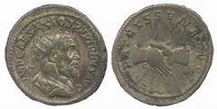 ROMAN COINS Marcus Aurelius (AD 161-180) Pupienus (AD 238) No.: 564 Estimate: £ 200 Pupienus, Antoninianus 4.74g, radiate bust right, rev PATRES SENSTVS, clasped hands (RIC 11). Toned with some light 