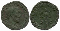 ROMAN COINS Marcus Aurelius (AD 161-180) Pupienus (AD 238) No.: 565 Estimate: £ 250 Pupienus, Sestertius 16.08g, laureate bust right, rev LIBERALITAS AVGVSTORVM S C, Liberalitas standing left holding 