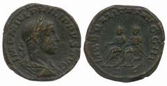 ROMAN COINS Marcus Aurelius (AD 161-180) Philip I (AD 244-249) No.: 587 Estimate: £ 150 Philip I, AD 244-249, with Philip II, Sestertius, AD 144-149, laureate bust of Philip I right, rev LIBERALITAS A