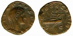 ANCIENT COINS Roman Diva Paulina (wife of Maximinus I) No.: 267 Estimate: £ 300.- Diva Paulina (wife of Maximinus I), Sestertius 19.36g, AD 235-236, DIVA PAULINA, veiled and draped bust right, rev CON