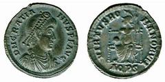 ANCIENT COINS Roman Gratian (AD 367-383) No.: 312 Estimate: £ 100.- Gratian, Siliqua 2.26g, Aquileia, AD 378-383, D N GRATIANVS P F AVG, pearl-diademed, draped and cuirassed bust right, rev VIRTVS ROM