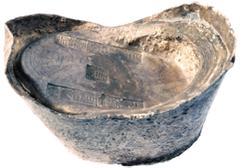 COINS CHINA Sycees / Ingots No.: 157 Estimate: US$ 2500 CHINA, ANCIENT CHINESE COINS, Sycees / Ingots, Qing Dynasty: Silver 50-Taels Sycee, boat-shaped, 1,856g. Very fine. Estimate: US$2,500-3,000