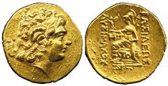 COINS ANCIENT GREEK COINAGE No.: 832 Estimate: US$ 600 ANCIENT GREEK COINAGE, Greece, Thrace, Lysimachos (321-281 BC): Gold Stater, 8.30g, types of Lysimachos, Tomis, 89-72 BC, Obv diademed head of th