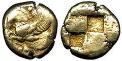 COINS ANCIENT GREEK COINAGE No.: 838 Estimate: US$ 4000 ANCIENT GREEK COINAGE, Greece, Mysia, Lampsacus, c.480 BC: Electrum Stater, 15.26g, Obv forepart of Pegasus left with curved wings, wreath of vi