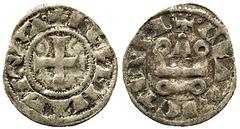 CRUSADER COINS Carytaena No.: 1245 Estimate: £ 300 Helena Angelina Comnena, Denier, X hELENA DI·GR - A· , cross, rev ·CLARICTIA·S E , castle tournois, 0.69g (CCS 77). Fine, very rare. £300-400