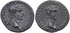 ANCIENT ROMAN IMPERATORIAL AND IMPERIAL SILVER COINS, Caligula (AD 37-41) and Germanicus (father of Caligula, d. AD 19), Denarius, Lugdunum, AD 37, C CAESAR AVG GERM P M TR POT, laureate head of Calig