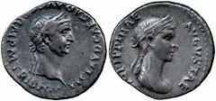 ANCIENT ROMAN IMPERATORIAL AND IMPERIAL SILVER COINS, Claudius (AD 41-54) and Agrippina Jnr. (wife of Claudius), Denarius, Lugdunum, AD 51, TI CLAVD CAESAR AVG GERM P M TRIB POT P P, laureate head of 