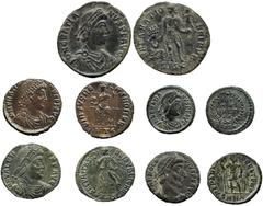ANCIENT COINS, ROMAN IMPERIAL COINS, Valens (AD 364-378) Valens, AE 3, 2.31g, Siscia, rev. SECVRITAS REIPVBLICAE (RIC 7b); Procopius (AD 365-366), AE 4, 2.36g, Nicomedia, rev REPARATIO FEL TEMP (RIC 1