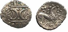 ANCIENT BRITISH COINS Iceni, Prasutagus (?) (early to mid 1st century AD), SAENV, c.AD 50-55, Unit, 1.26g, two crescents back to back, two pellets between, a line at top and bottom of crescents from w