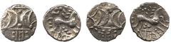 ANCIENT BRITISH COINS Iceni, Anted (c.AD 1-25), Unit, 1.01g, two crescents back to back, two pellets between, a line at top and bottom of crescents from which lines and rows of pellets extend, rev cel