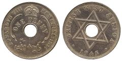 THE DIANA COLLECTION (part two). COINS OF THE BRITISH EMPIRE. British West Africa Mule Penny, 1945H, obv of Edward VIII, rev of KM 19 as the regular coinage (KM 25). Small reverse edge nick, lightly p