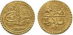 Ottoman. Mahmud I, Gold Funduq, Islambul 1143h, sad, 3.47g. About extremely fine. Estimate: £150-200