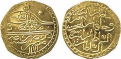 Ottoman. Mustafa III, Gold Zeri Mahbub, Misr 1171h, ms, 2.61g (Pere 622; KM 105). Minor peripheral weakness, good extremely fine. Estimate: £120-150