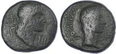 Coins Ancient Rome Kings of the Bosporos, Aspourgos and Caligula (AD 37-41) AE 12 Units, AD 37-38, 9.19g. Diademed head of Aspourgos facing right. Rev. Bare head of Caligula facing right. (RPC 1904). 