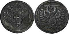 POLISH COINS Sigismund III Vasa, Denarius Danzig 1591Rare date.Rzadki rocznik.Dobrze wybity. Tłem historii monetarnej Rzeczypospolitej w czasach panowania Zygmunta Wazy był postępujący kryzys pieniężn