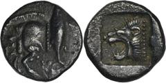 ANCIENT COINS Greece, Mysia, Kyzikos, ObolGreeceMysia, Kyzikos, Obol 450-400 BCObverse: forepart of boar leftReverse: head of lion leftDiameter 11 mm, weight 1.05 gGrecjaMyzja, Kyzikos, Obol 450-400 p