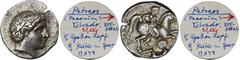 ANCIENT COINS Greece, Kingdom of Paeonia, Patraos, TetradrachmGreeceKingdom of Paeonia, Patraus (ca. 335-315 BC), Tetradrachm 335-315 BCObverse: laurate head of Apollo rightReverse: helmeted horseman 