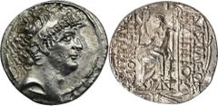 ANCIENT COINS Greece, Seleukid Empire, Philip I Philadelphos, TetradrachmGreece Seleucids, Philip I Philadelphos (145-139 BC and 129-125 BC), Tetradrachm 88-87 BC, Antioch mint Obverse: diademed head 