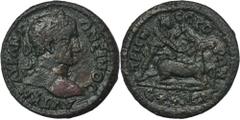ANCIENT COINS Roman Provincial, Ionia, Ephesus, Caracalla, AERoman Provincial Ionia, Ephesus, Caracalla (211-217), AEObverse: laureate head rightAYT K M AYΡ ANTΩNEINOCReverse: Artemis standing right, 