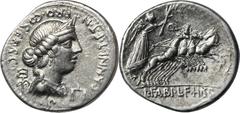 ANCIENT COINS Roman Republic, C. Annius, L. Fabius Hispaniensis, DenariusRoman Republic C. Vibius Pansa (90 BC), Denarius 90 BC, Rome mintObverse: Female bust, right, draped and wearing diadem, before