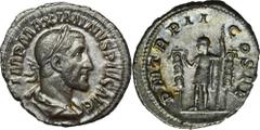 ANCIENT COINS Roman Imperial, Maximinus I Thrax, Denarius Beautifull about uncirculated coin with nearly all mint luster.Roman Imperial Maximinus I Thrax (235-238), Denarius 236, Roman Mint Obverse: h