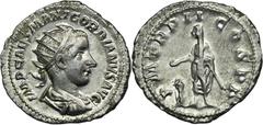 ANCIENT COINS Roman Imperial, Gordian III, Antoninianus Beautifull about uncirculated coin with nearly all mint luster.Roman ImperialGordian III (238-244), Antoninianus 240, Rome mint Obverse: radiate