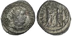 ANCIENT COINS Roman Imperial, Valerian I, AntoninianusRoman Imperial Valerian I (253-260), Antoninianus 255-256, Antioch mint Obverse: radiate and draped bust right IMP C P LIC VALERIANVS AVG Reverse: