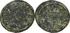 ANCIENT COINS Roman Imperial, Constantine I the Great, Follis - VERY RAREVery rare follis with open campgate.Roman Imperial Constantine I the Great (308-337), Follis 327, Arles mintObverse: pearl diad