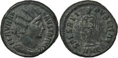 ANCIENT COINS Roman Imperial, Fausta, Follis - RARERare Helena's follis R4 in RIC.Roman Imperial Fausta (doughter of Maximianus, wife of Constantine I the Great, 307-326), Follis 325-326, Nicomedia mi