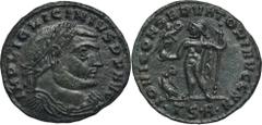 ANCIENT COINS Roman Imperial, Licinius I, FollisRoman ImperialLicinius I (308-324), Follis, Thessalonica mint Obverse: laureate, draped and cuirassed bust right IMP LIC LICINIVS P F AVG Reverse: Jupit