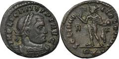 ANCIENT COINS Roman Imperial, Licinius I, FollisRoman ImperialLicinius I (308-324), Follis 314, Rome mintObverse: laurate head right IMP LICINIVS P F AVGReverse: Sol standing left, chlamys across left